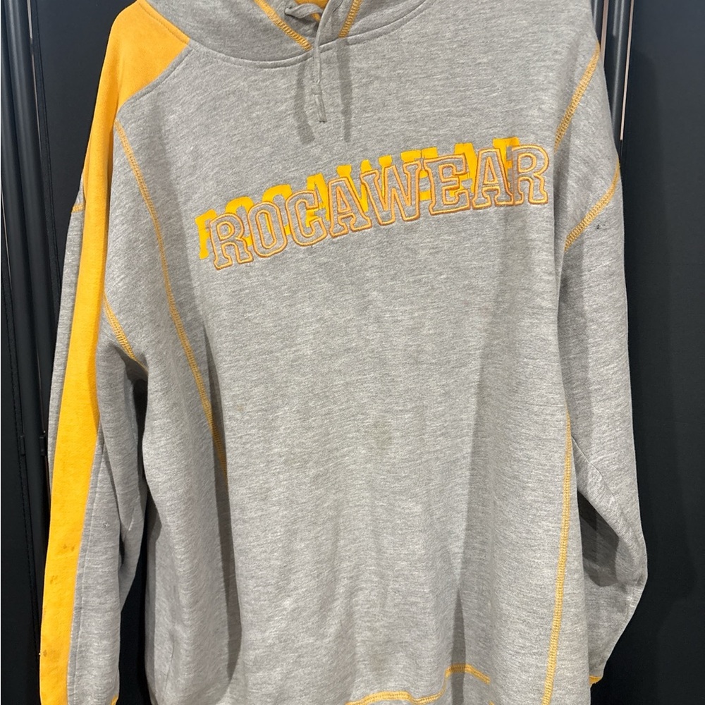 Rocawear Men's Hoodie in Gray and Yellow